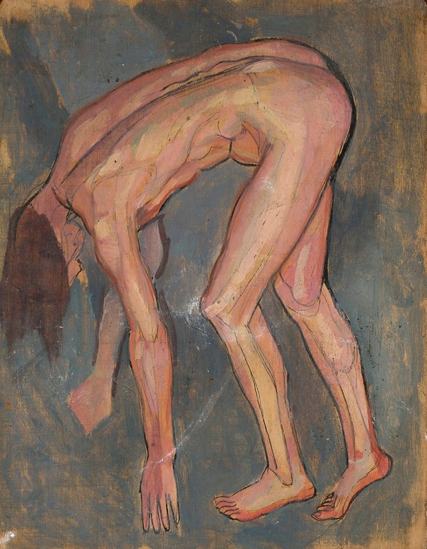 Jan Rembowski - Nude, leaning