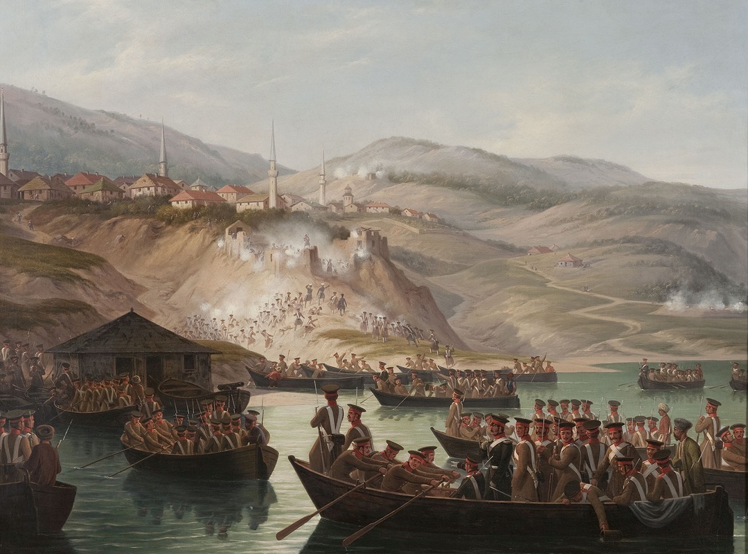 January Suchodolski - Episode in the Caucasian wars – Crossing the river in Arcx