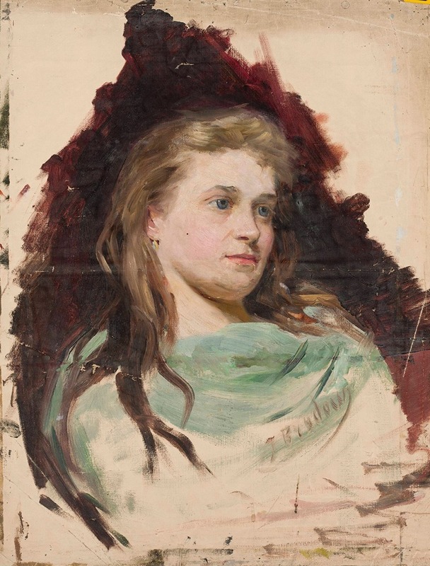 Józef Brodowski - Portrait of a young woman, sketch