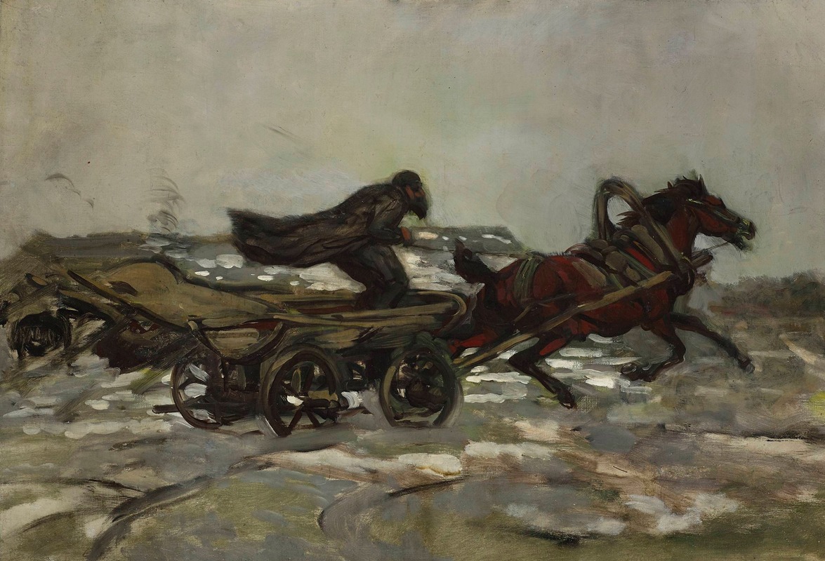 Jozef Chelmonski - Rushing cart driven by a Jew