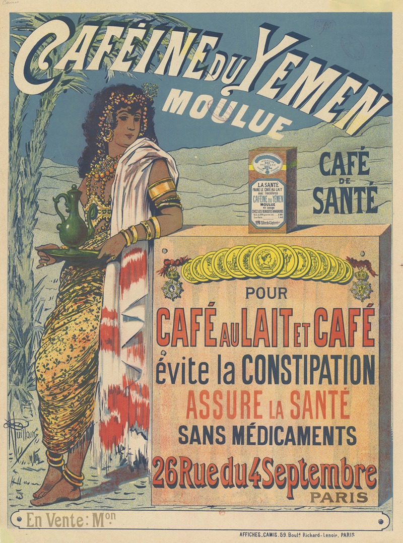 Albert Guillaume - Caféine du Yémen, moulue. Café de santé pour café au lait et café, évite la constipation