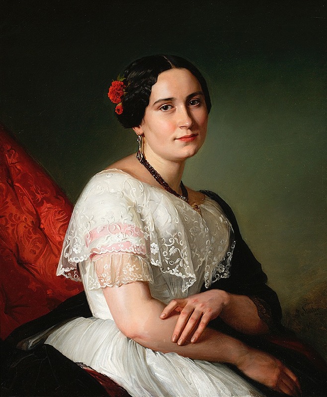 Józef Simmler - Portrait of Katarzyna Jahn, artist’s sister