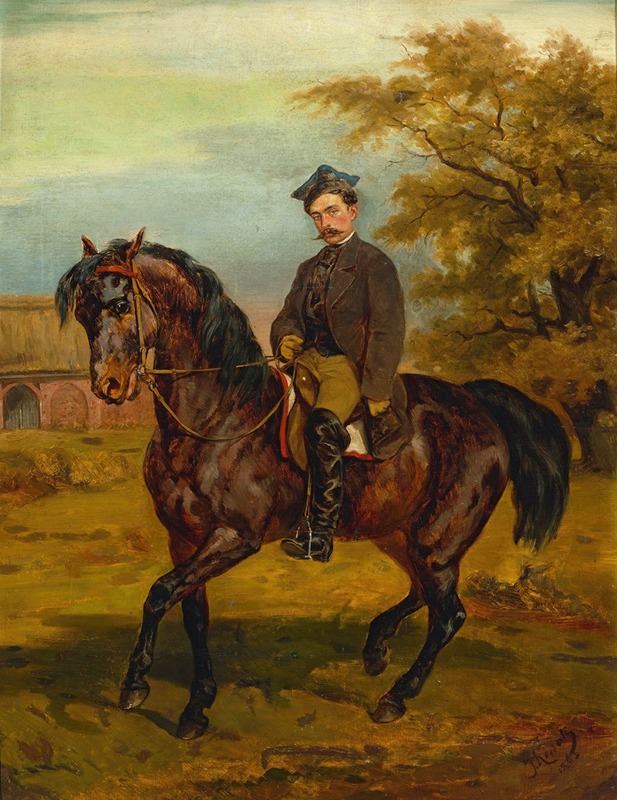 Juliusz Kossak - Portrait of a horseman in a peaked cap