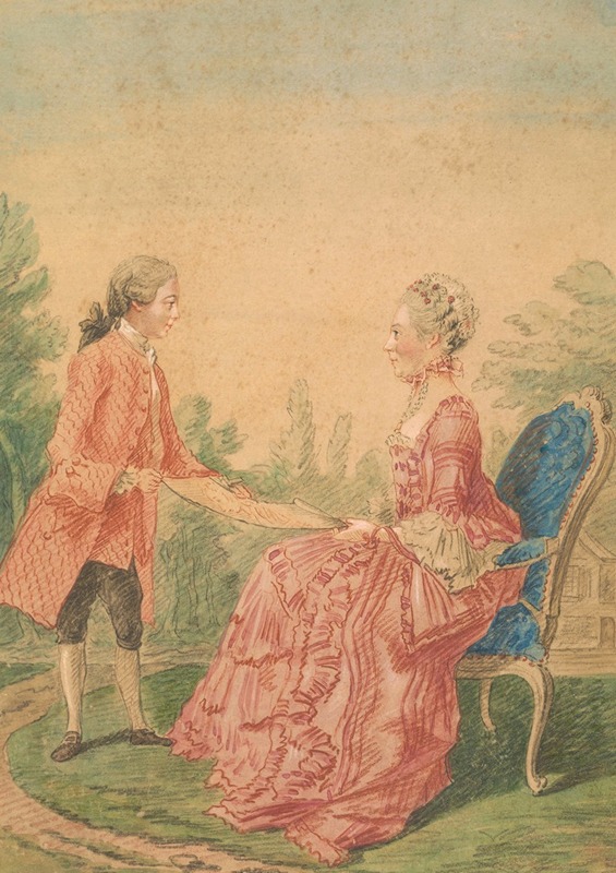 Louis Carrogis Carmontelle - Madame de Larminat and her Son