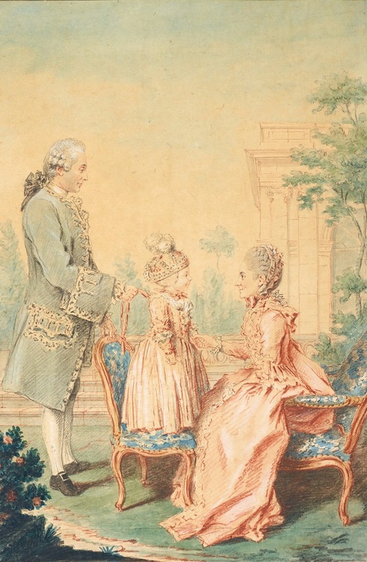 Louis Carrogis Carmontelle - Portrait, M. et Mme. Craymoyel avec leur Petit Garçon