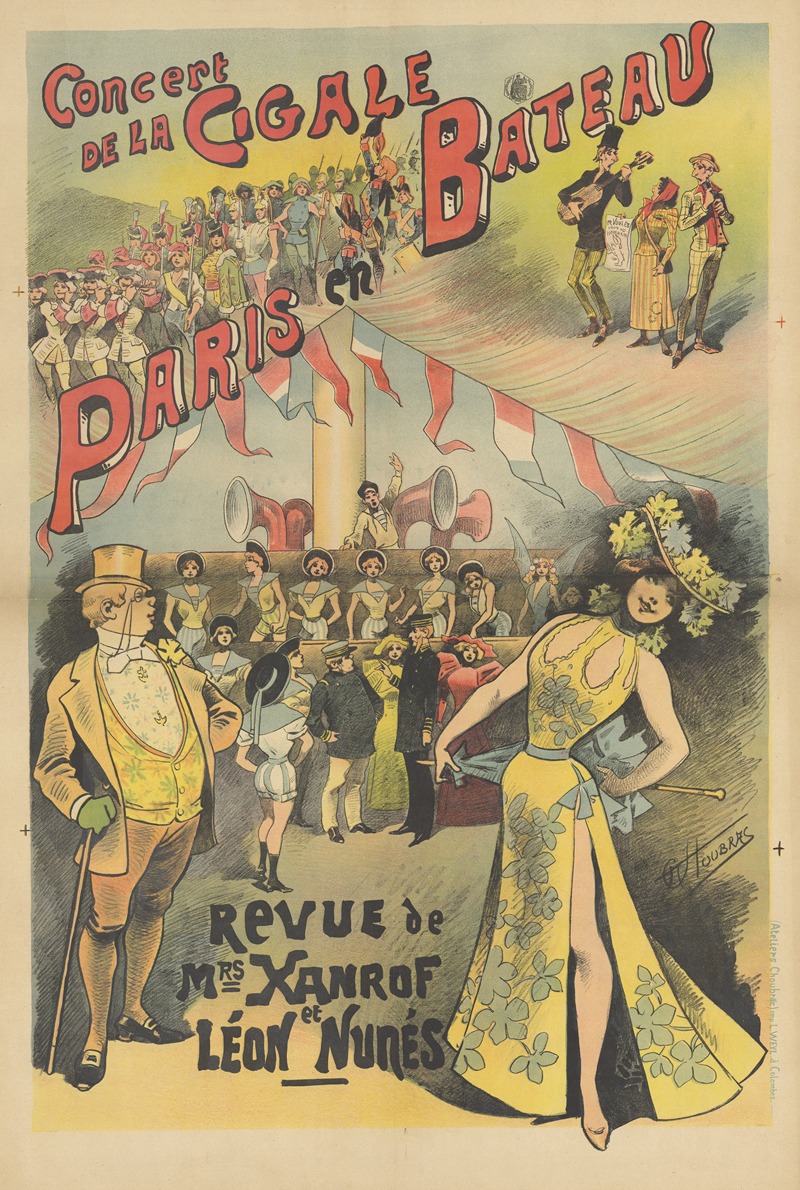 Alfred Choubrac - Concert de la Cigale. Paris en bateau, revue de Mrs Xanrof et Léon Nunés