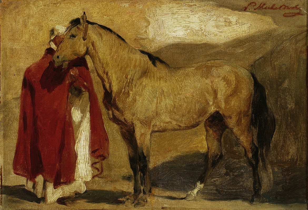 Piotr Michałowski - Moroccan man with a horse