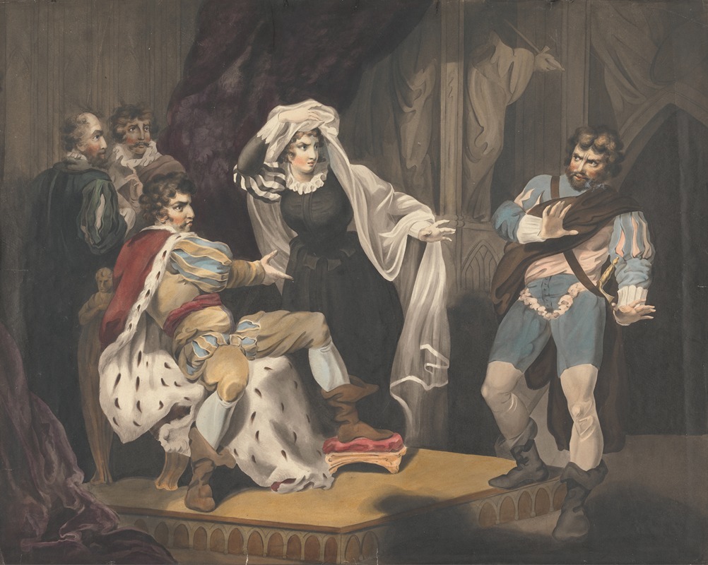 Richard Westall - Theatrical Figures About a Throne