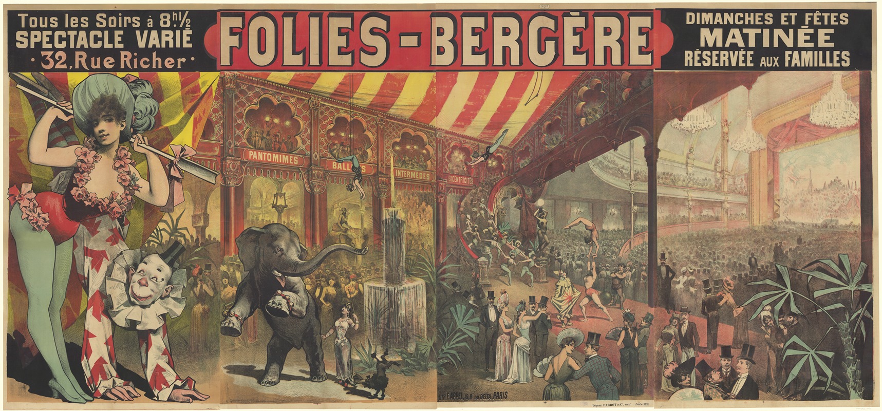 Alfred Choubrac - Folies-Bergère. Tous les soirs à 8h1,2, spectacle varié, 32 rue Richer