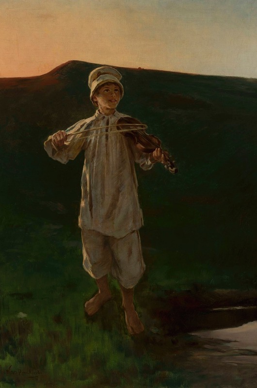 Witold Pruszkowski - Shepherd boy playing the fiddle