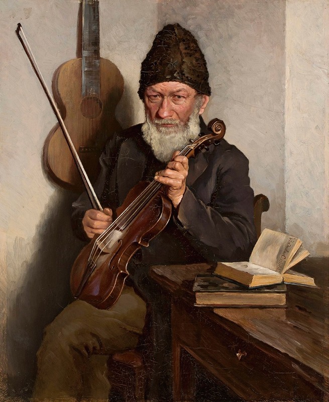 Władysław Ciesielski - Old man with a fiddle