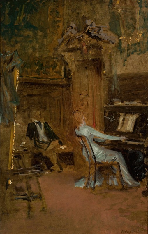 Władysław Czachórski - Concert in the living-room, sketch