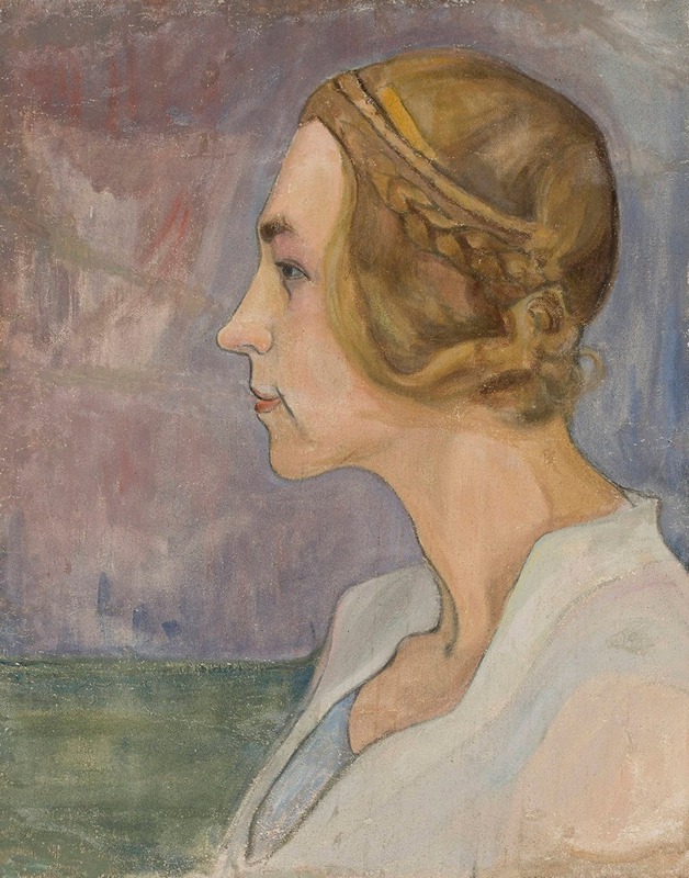 Władysław Ślewiński - Profile of a young woman
