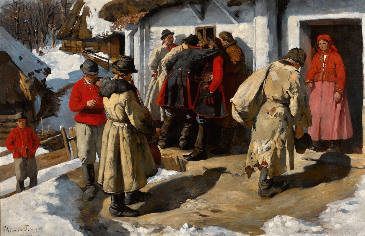 Włodzimierz Tetmajer - Musicians in Bronowice – in front of a tavern