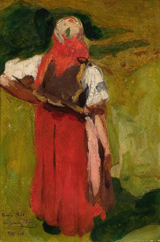 Włodzimierz Tetmajer - Peasant woman, back view, sketch