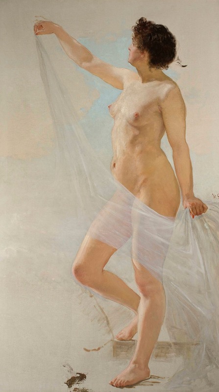 Wojciech Gerson - Female nude, study