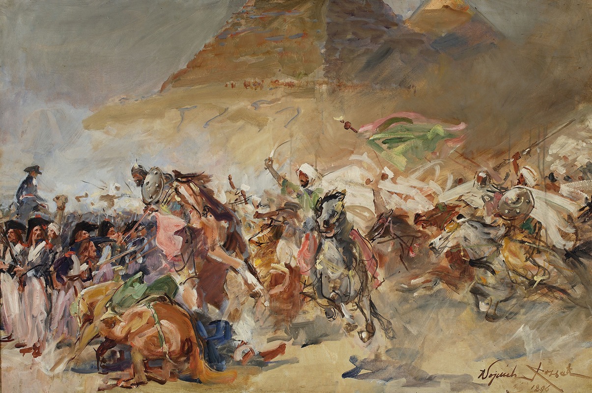 Wojciech Kossak - Battle of the Pyramids, sketch