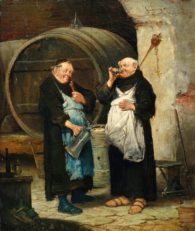 Adolf Humborg - Zwei Mönche im Weinkeller