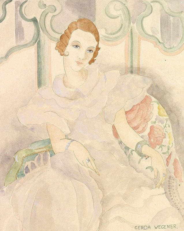 Gerda Wegener - Portrait of a young woman in a white dress