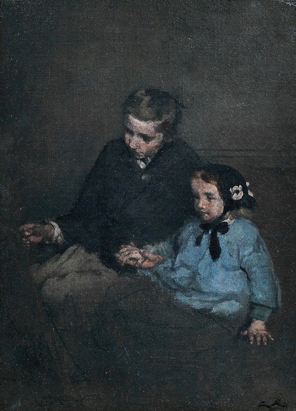 Théodule Ribot - Siblings holding hands