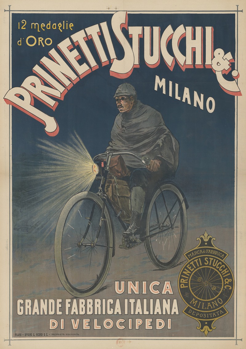 Anonymous - 12 medaglie d’oro. Prinetti Stucchi & C. Milano. Unica grande fabbrica italiana di velocipedi