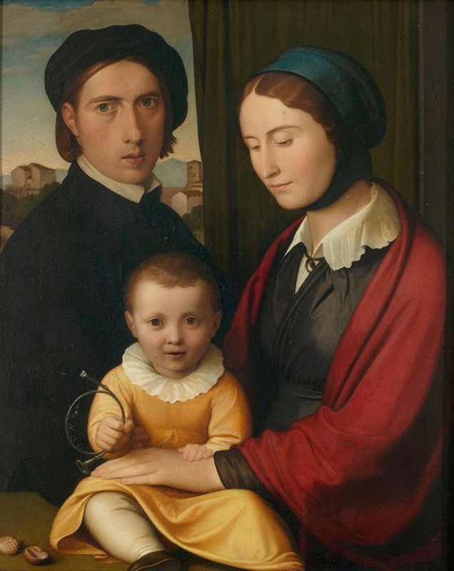 Johann Friedrich Overbeck - Self-portrait with family