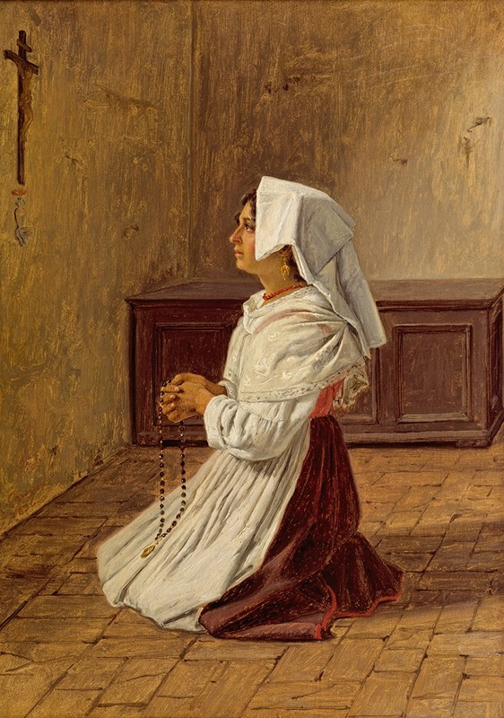 Martinus Rørbye - A Praying Italian Woman