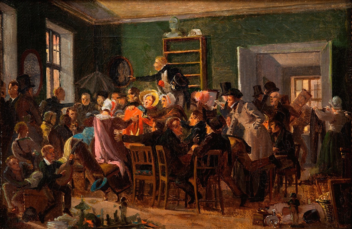 Wilhelm Marstrand - Scene from an auction