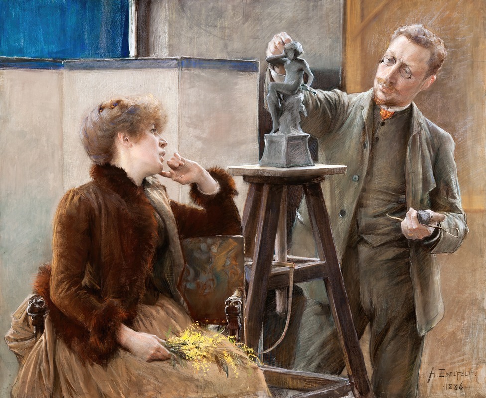 Albert Edelfelt - The Sculptor Ville Vallgren and his Wife