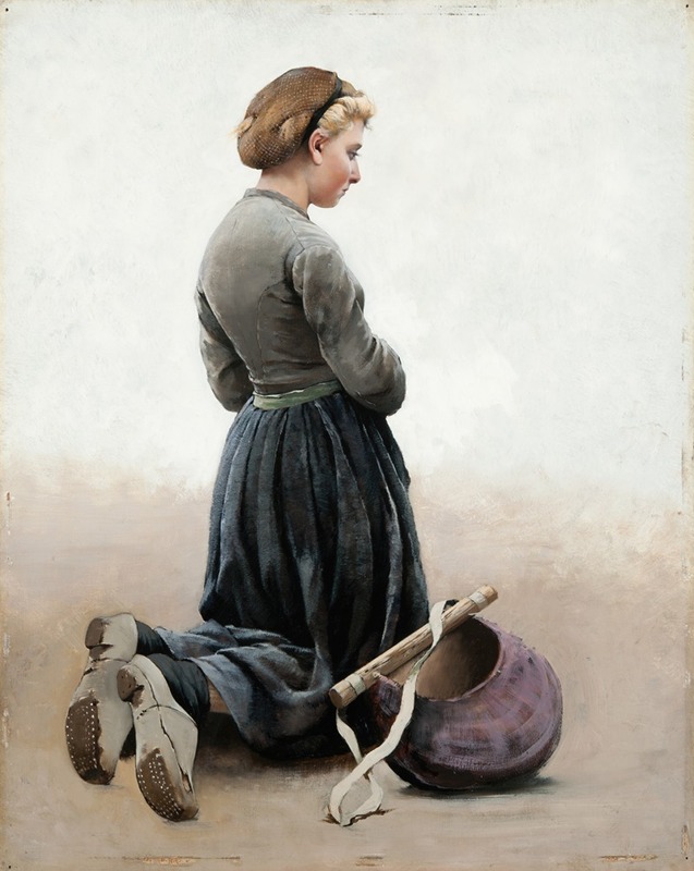 August Hagborg - Girl kneeling