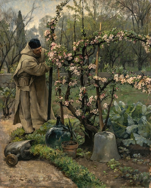 Carl Gustaf Hellqvist - Monk Gardening