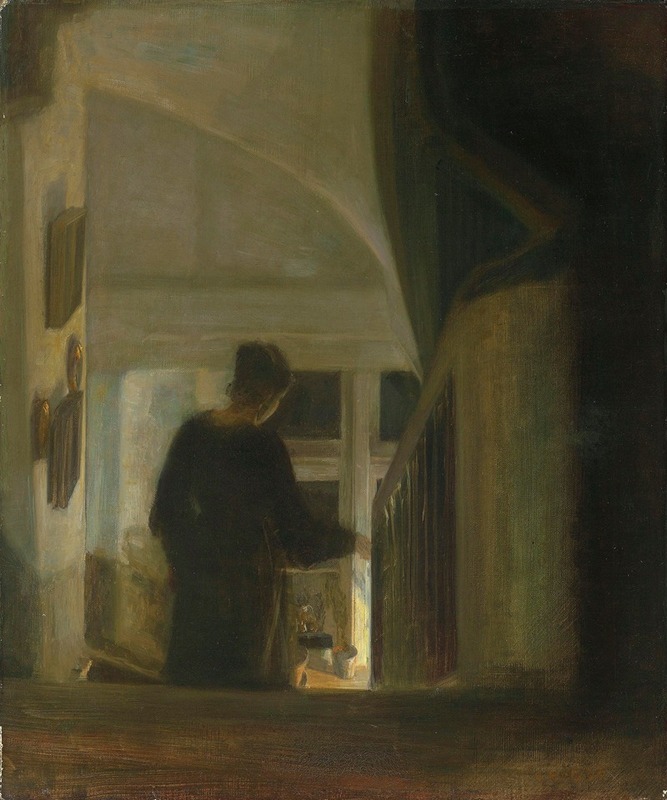 Carl Holsøe - A Woman Descending a Staircase