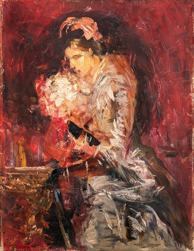 Ernst Josephson - Lady with Bouquet, Sketch