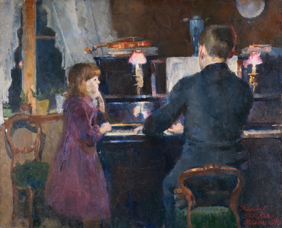 Harriet Backer - Big Brother Playing