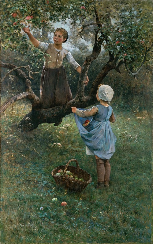 Hugo Salmson - Girls picking Fruit