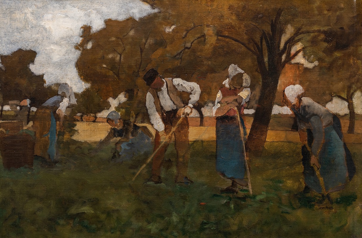 Hugo Salmson - Hoeing White Beats in Picardy, study