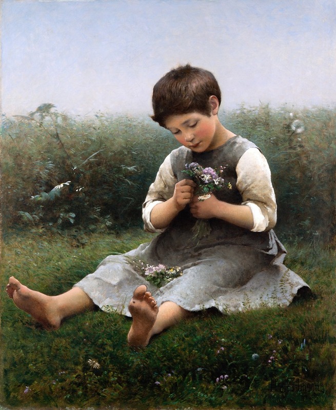 Hugo Salmson - Girl Picking Flowers