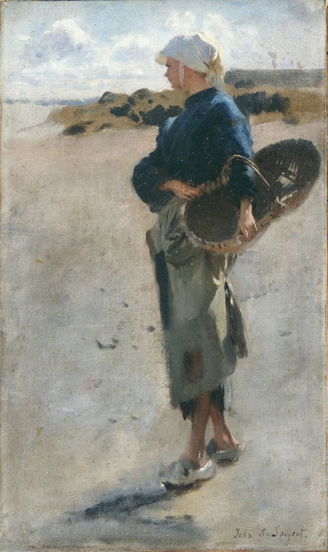 John Singer Sargent - Breton Girl with a Basket, Sketch for ‘Oyster Gatherers of Cancale’