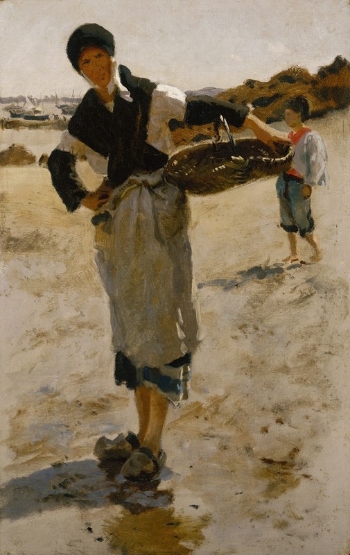 John Singer Sargent - Breton Woman with a Basket, Sketch for ‘Oyster Gatherers of Cancale’