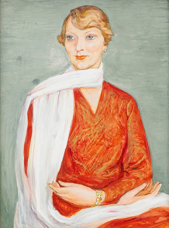 Nils Dardel - Damen med den vita sjalen