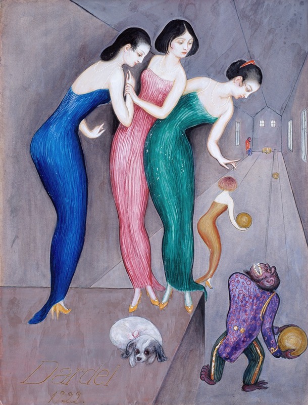 Nils Dardel - Dreams and Fantasies no.1 (The Skittle Alley)
