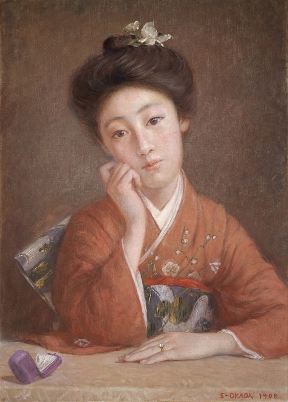 Okada Saburōsuke - Woman Wearing a Diamond Ring (Diamond no onna)