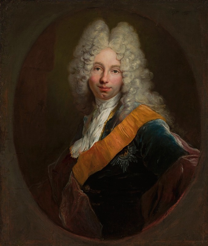 Antoine Pesne - Friedrich Wilhelm Kettler (1692–1711) (Portrait of a man in a wig with the Black Eagle Order)