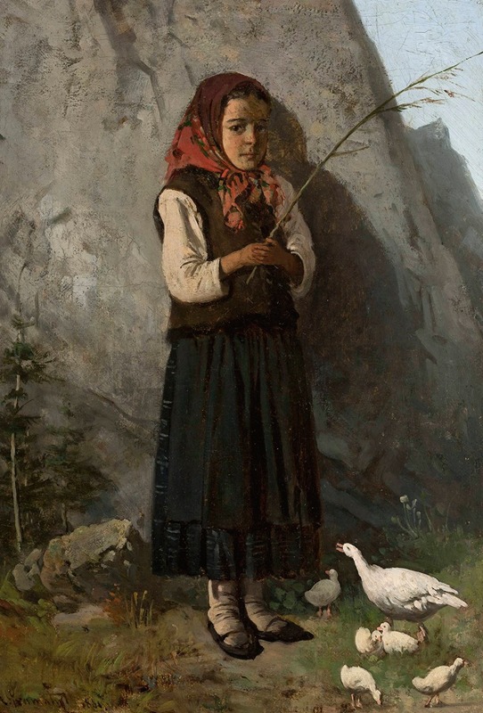 Antoni Gramatyka - Girl with geese