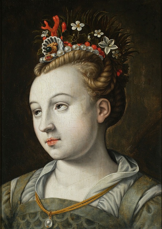 Bernaert de Rijckere - Head of a woman with eyes looking up
