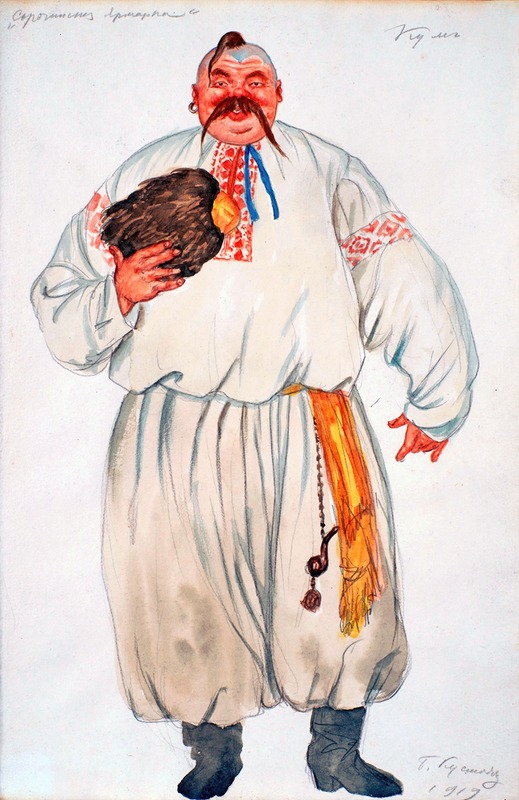 Boris Kustodiev - Costume Design for Kum from ‘The Fair at Sorochyntsi’ by Modest Mussorgsky