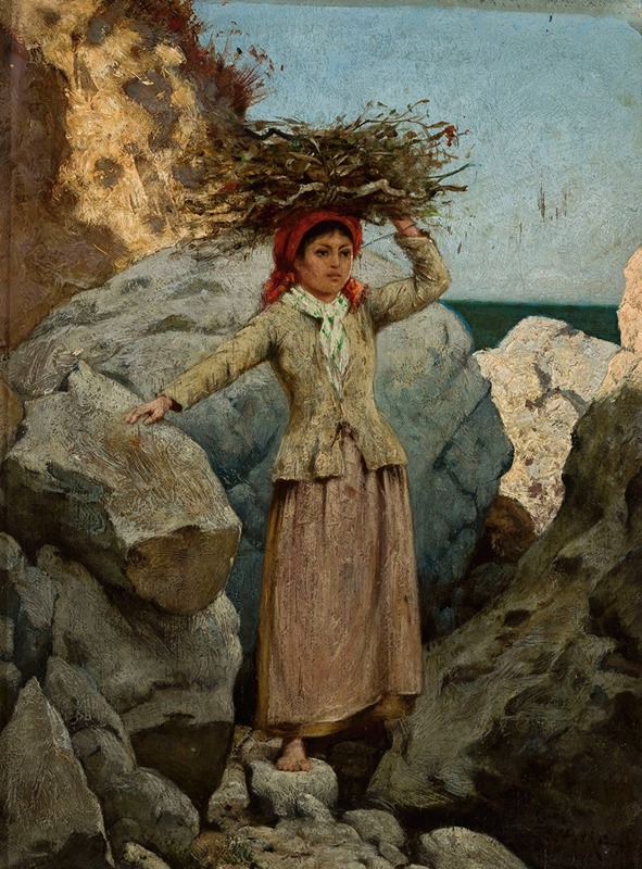 Curt Agthe - Annunziata. Girl with a bunch of brushwood on her head