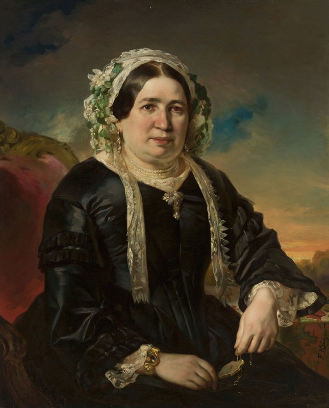 Franz Krüger - Portrait of a woman in a cap