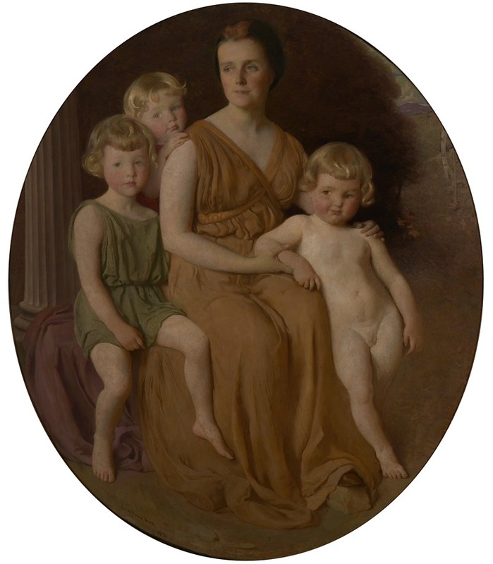 George de Forest Brush - Portrait of Mrs. John J. Albright and Children 