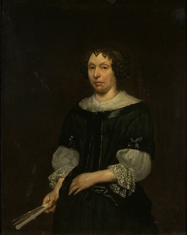 Hendrick Ten Oever - Portrait of a lady with a folding fan